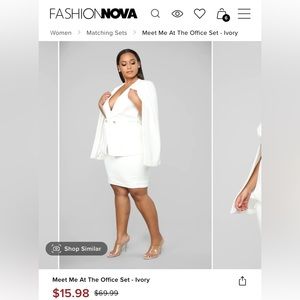 Fashion Nova Ivory Skirt Set
